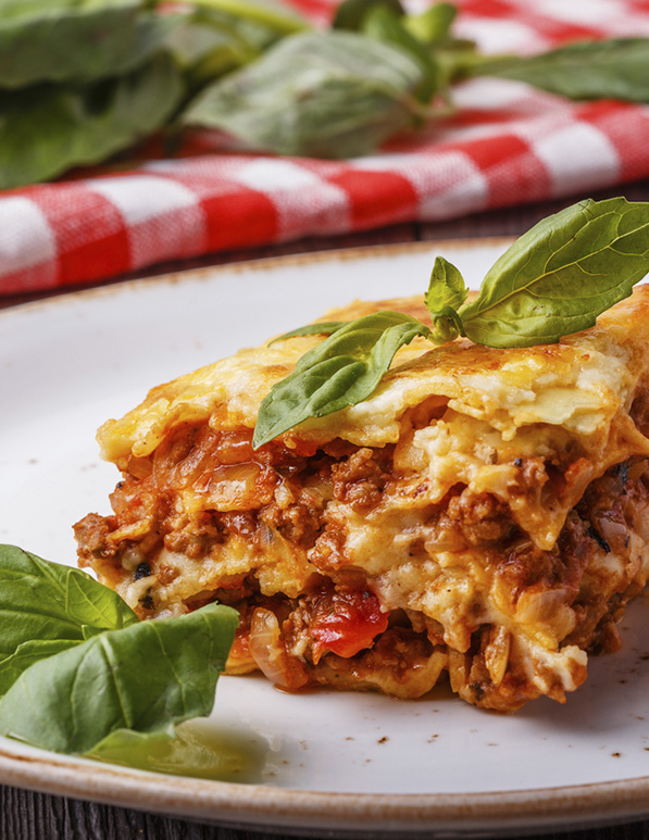 Meat and chorizo lasagna